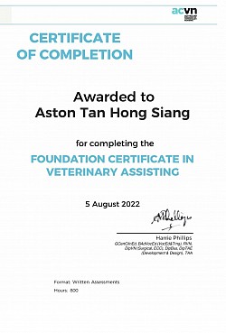 ACVN Foundation Certificate in Veterinary Assisting Certificate
